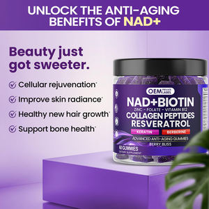 Gomitas Antienvejecimiento para Adultos con NAD+, Resveratrol, Berberina, Biotina, <span class=keywords><strong>Colágeno</strong></span>, Queratina, Zinc, Vitaminas K2 y D3 para Cabello, Piel, Uñas y <span class=keywords><strong>Articulaciones</strong></span> - Product Image 4