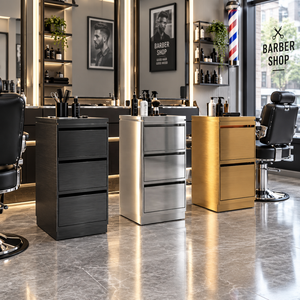 Muebles de Peluquería, Diseño en Acero Inoxidable, Carrito Auxiliar con Ruedas y Cajones para Salón de Belleza y Peluquería - Product Image 1
