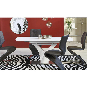 <span class=keywords><strong>Table</strong></span> à manger <span class=keywords><strong>extensible</strong></span> blanche italienne de café de style arabe américain coulissant argenté d'intérieur <span class=keywords><strong>pour</strong></span> 8 <span class=keywords><strong>personnes</strong></span> - Product Image 1