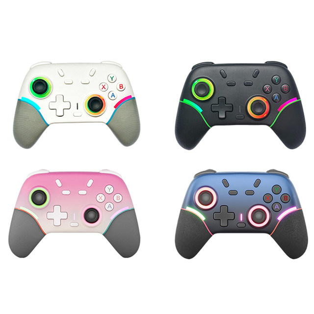 Wireless Game Controller RGB Joystick with Back Buttons Rubberized Grip for Nintendo Switch/Switch 2/PC/PS4/Android/iOS Gaming
