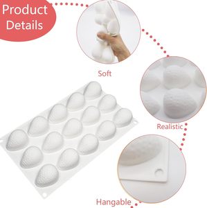 ストロベリーシリコーンモールド3Dシリコーンモールドケーキデザートムースベーキング型ノンスティックゼリープディング型 - Product Image 3