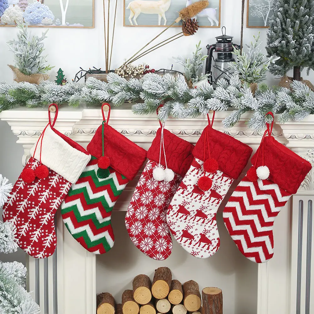 Christmas Tree Snowflake Elk Stockings Christmas Candy Gift Bag Christmas Sacks Pendant Navidad 2020 New Year 2021