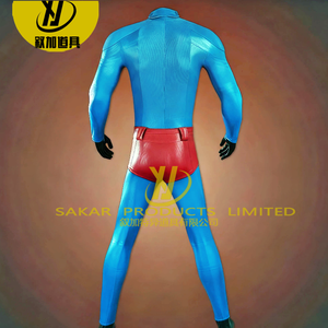 Yetişkin Erkekler İçin Özelleştirilmiş Koyu Mavi Süpermen Kıyafeti ve Film Karakterlerini İçeren Cosplay Kostüm Seti Üç Boyutlu Kumaş Üst - Product Image 4