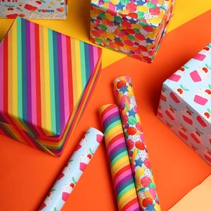 Papel de Regalo Ecológico Reciclable con Diseño de Arcoíris para Cupcakes, Rollo de Papel Artístico con Impresión Digital de Doble Cara - Product Image 5