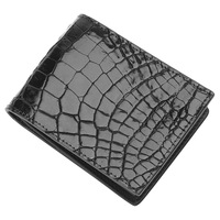 Porte-permis de conduire en cuir gaufré croco pour homme, portefeuille bifold pour cartes d'identité professionnelles, étui court pour permis de conduire