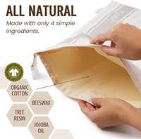 Sac à pain en cire d'abeille lavable et réutilisable, sac de conservation alimentaire durable en lin et coton naturels, alternative biodégradable au plastique