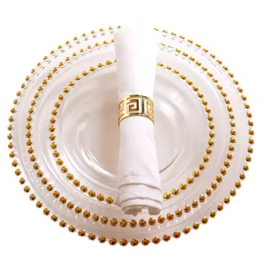 Vente en gros d'assiettes en verre perlé avec bordure dorée pour décoration <span class=keywords><strong>de</strong></span> <span class=keywords><strong>table</strong></span> <span class=keywords><strong>de</strong></span> mariage 7 8 9 10 11 12 assiettes <span class=keywords><strong>vaisselle</strong></span> - Product Image 6