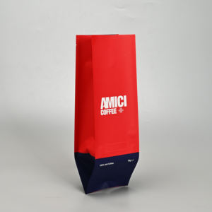 特注印刷平底プラスチック包装袋1kg 3kg PEプロテインパウダーコーヒー豆バルブジッパー付き - Product Image 1