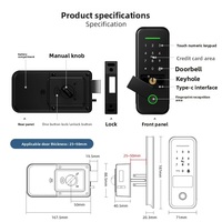 Meilleure vente transfrontalière : Serrure intelligente WiFi en alliage d'aluminium pour appartement avec gestion à distance via application et déverrouillage par empreinte digitale