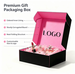 custom logo corrugated mailer box, color inside lining, printed shipping box, gift packaging box - Product Image 4