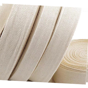 Nastro in cotone 100% per borse, rotoli di nastro in cotone twill, nastro a spina di pesce, fettuccia in cotone twill intrecciato per manici di borse - Product Image 1