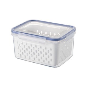 Ensemble de 3 boîtes de rangement pour réfrigérateur Boîte de conservation des fruits Paniers d'égouttage des légumes double couche <span class=keywords><strong>avec</strong></span> <span class=keywords><strong>couvercle</strong></span> - Product Image 5
