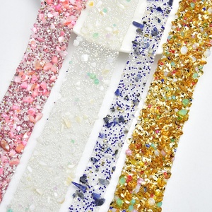 Dải Băng Đính Đá Sỏi Đính Đá Thạch Anh Hot Fix Dải Trang Trí Hạt Đính Kim Sa Cho Váy Cô Dâu Miếng Đính Trang Trí Quần Áo - Product Image 1