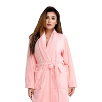 Albornoz de Coral Grueso Negro para Adultos, Ropa de Casa, Bata de Noche para Hombre y Mujer, de Secado Rápido, Suave, Personalizable, Venta al por Mayor del Fabricante