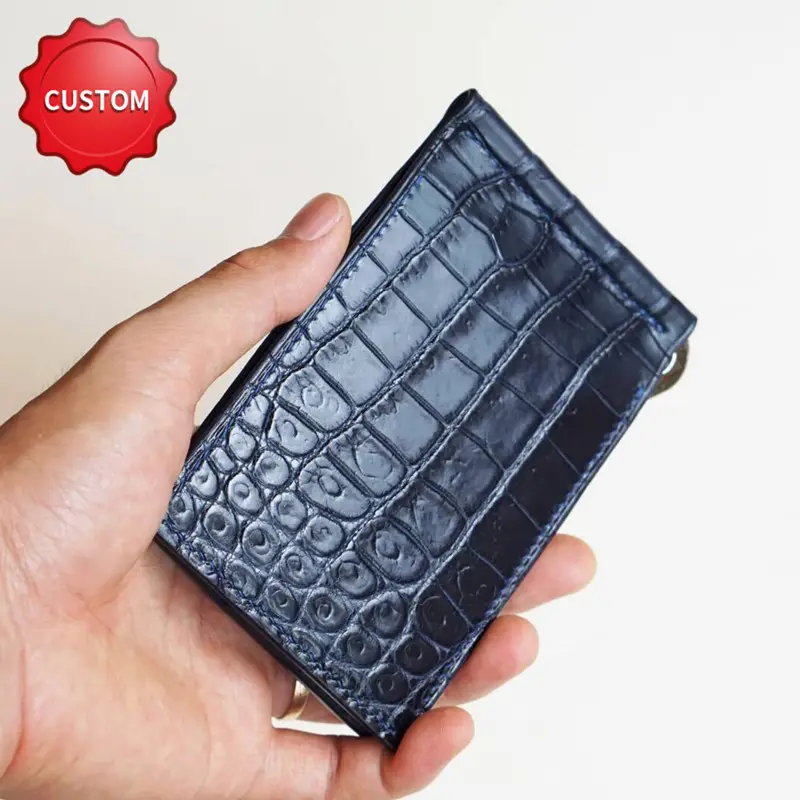 Luxury Brand Genuine Crocodile Alligator Leather Bifold Wallet for Men Designer Money Clips Wallets