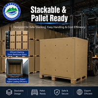 Cajas de Palet de Cartón Corrugado de Doble Pared, Resistentes, Recicladas, Hechas a Medida, con Orificios de Ventilación
