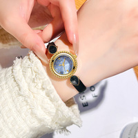 Montre pour femme GEDI 61014 de haute qualité, cadeaux, niche haut de gamme, cadran en nacre, qualité exquise, bracelet en cuir, montre à quartz