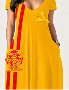 Vestido Rojo Dorado Personalizado Phi Delta Kappa, Estilo Bohemio con Tirantes, Estampado Digital, Sin Mangas, Vestido Largo de Verano para Mujer, Cuello en V, NSPDK <span class=keywords><strong>1923</strong></span> - Product Image 3