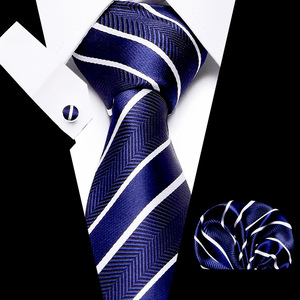 Set <span class=keywords><strong>di</strong></span> Cravatte Formali Professionali all'Ingrosso <span class=keywords><strong>con</strong></span> Tessuto Jacquard Floreale, Gemelli e Fazzoletto da Taschino, Set Regalo per <span class=keywords><strong>Uomo</strong></span> - Product Image 3