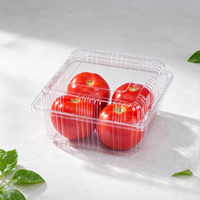 Conteneur alimentaire jetable en PET, boîte en plastique transparente à clapet pour l'emballage des oranges fraîches