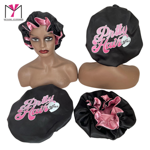 MUYANG Custom logo Silk Satin Hair Round <b>Bonnet</b> African Print Double Layer - Product Image 2