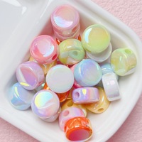 Haute qualité Macarons couleur plat feuille de lait acrylique trou droit perlé bricolage téléphone portable chaîne porte-clés bijoux accessoires