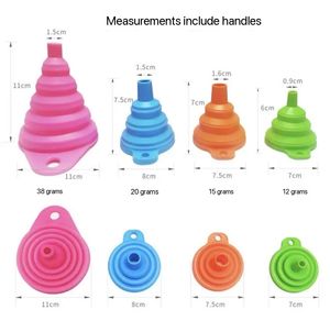 กรวยซิลิโคนแบบพับได้อุปกรณ์ในครัวแบบยาวสำหรับเติมตะแกรงกรองน้ำไวน์ทนทาน - Product Image 4