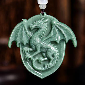 จี้หยกธรรมชาติสีเขียวมรกตพร้อมใบรับรองการประเมินคุณภาพ E045 - Product Image 1