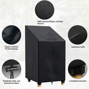 Housse de chaise de patio extérieure personnalisée avec logo, dessus incliné, imperméable, en tissu Oxford robuste, housse de protection pour chaise simple de jardin, toutes saisons - Product Image 4