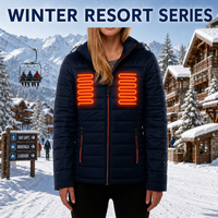 Veste matelassée chauffante pour femmes avec 4 niveaux de chaleur, mode préchauffage et autonomie de 14 heures pour les journées d'hiver
