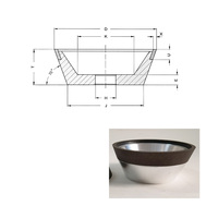 Meule CBN standard personnalisée de type bol 11V9, disque abrasif CBN pour l'affûtage des outils de coupe en acier HSS et en alliage dur