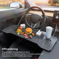 Table de travail pliable pour ordinateur portable Keynew, support de plateau ABS amélioré, compatible Tesla Model 3/Y, pour volant, repas et travail en déplacement
