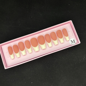 <span class=keywords><strong>Uñas</strong></span> postizas <span class=keywords><strong>acrílicas</strong></span> francesas cortas hechas a mano, estilo ataúd de lujo, <span class=keywords><strong>con</strong></span> pedrería para dedos, para salón. - Product Image 5