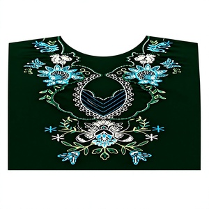 Women’s Embroidered Traditional Muslim <b>Kurta</b>, Elegant Floral Embroidery Long Sleeve Ethnic Wear Premium Green Casual <b>Dress</b> wear - Product Image 3