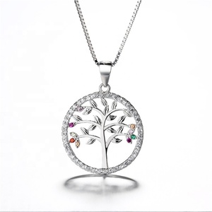 Yaeno vente en gros 925 en <span class=keywords><strong>argent</strong></span> Sterling <span class=keywords><strong>arbre</strong></span> <span class=keywords><strong>de</strong></span> <span class=keywords><strong>vie</strong></span> collier bijoux CZ Multi pierre <span class=keywords><strong>arbre</strong></span> <span class=keywords><strong>pendentif</strong></span> - Product Image 2