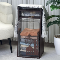 Brûleur d'encens élégant en bois avec étui de rangement en acrylique transparent, design mosquée, parfait pour la fragrance et la décoration de la maison moderne