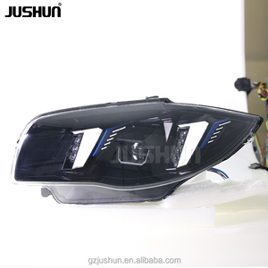 Phare avant en forme de dent de requin JUSHUN pour <span class=keywords><strong>BMW</strong></span> Série 1 <span class=keywords><strong>E87</strong></span> E88 2004-2011, phares laser jaunes et blancs DRL, installation sans perte - Product Image 3