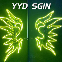 Yydsign Tanda Lampu Led Luar Ruangan, Tanda Lampu Led Surat Akrilik Iklan Logo Bisnis 3D Bersinar Toko Dinding Dalam Ruangan Kustom