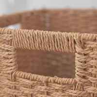 Organisateur de placard tissé naturel panier en corde de papier pliable décor à la maison carré avec poignée de panier pratique
