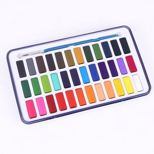 Professional Artist Custom Solid Watercolor Powder Paints Set with 3mL Brushes in Plastic <b>Box</b> for DIY Canvas Painting - Product Image 1