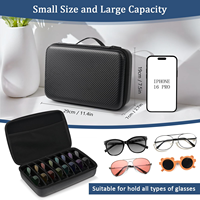 Étui de rangement pour lunettes OEM avec fermeture éclair, 8 compartiments, boîte de rangement de voyage pour lunettes, fentes réglables