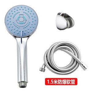 Cabezal de Ducha Redondo Ajustable con Manguera Antiexplosión de 1.5M, Juego de Ducha con Rociador de Masaje y Lluvia - Product Image 1