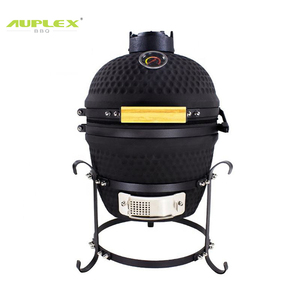 Barbecue au charbon <span class=keywords><strong>de</strong></span> bois en céramique moderne Auplex AU-13, réglable, sans fumée, portable, mini Kamado en acier, 13 pouces, forme œuf - Product Image 2