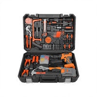 Ensemble d'outils sans fil Greener, 78 pièces, kit de réparation pour la maison, perceuse électrique, tournevis, dans un coffret rigide