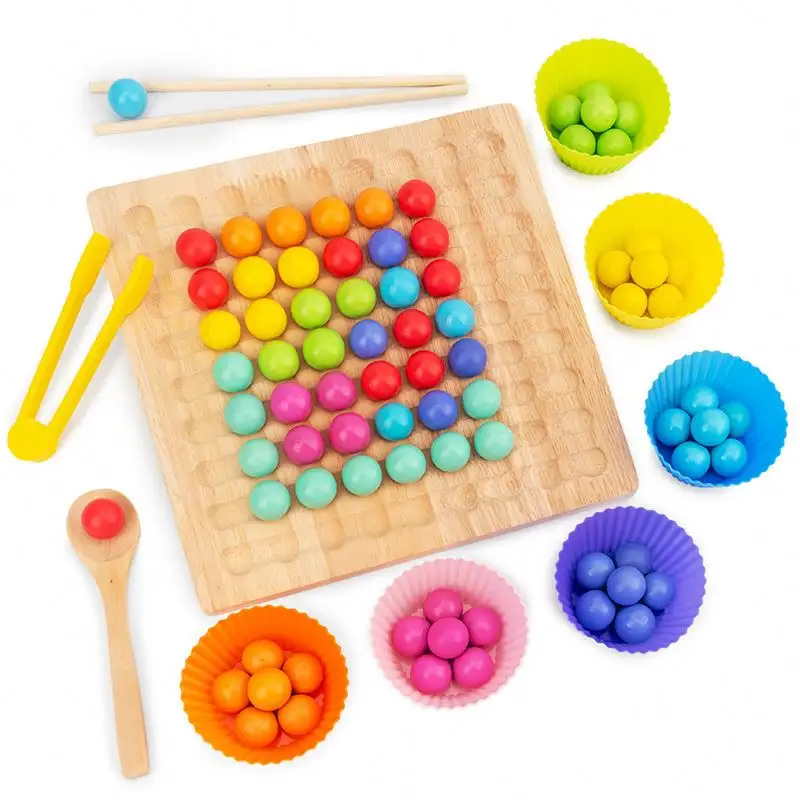 Montessori Groothandel Training Voorschoolse Speelgoed Educatief Houten Clip Kralen Speelgoed Spel Voor De Kinderen