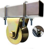 Y/V/U Groove Wheel Rouleau de porte coulissante Rouleau de porte coulissante Roulette robuste en acier avec support