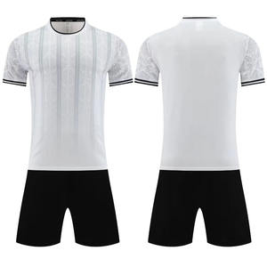 Completo da Calcio per Uomo Adulto, Divisa di Squadra, Manica Corta, Colletto Alto, Motivo Uniforme, 100% Poliestere, Stampa a Trasferimento Termico - Product Image 2