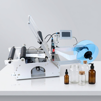 Appareil d'étiquetage semi-automatique pour bouteilles rondes en verre, machine d'étiquetage pour petites entreprises avec codeur de date