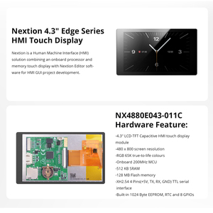 NEXTION NX4880E043-011C 4.3" Edge Series HMI จอแสดงผลแบบสัมผัส LCD-TFT หน้าจอแบบคาปาซิทีฟโมดูลแผงหน้าจอในตัว RTC ไม่มีตัวครอบ L102 - Product Image 2