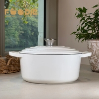Ensemble de 7 ustensiles de cuisson en fonte émaillée de qualité supérieure : cocotte, poêle, plancha, marmite et casseroles multifonctionnelles pour la cuisine